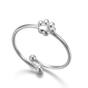 Silver Paw Open Ring